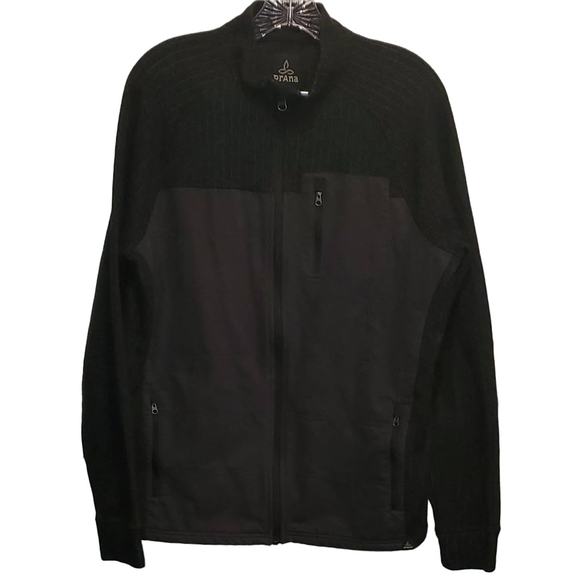 Prana Other - PRANA Breathe jacket Men's Full Zip 3 Front Pockets 40% Wool Ribbed Size Medium